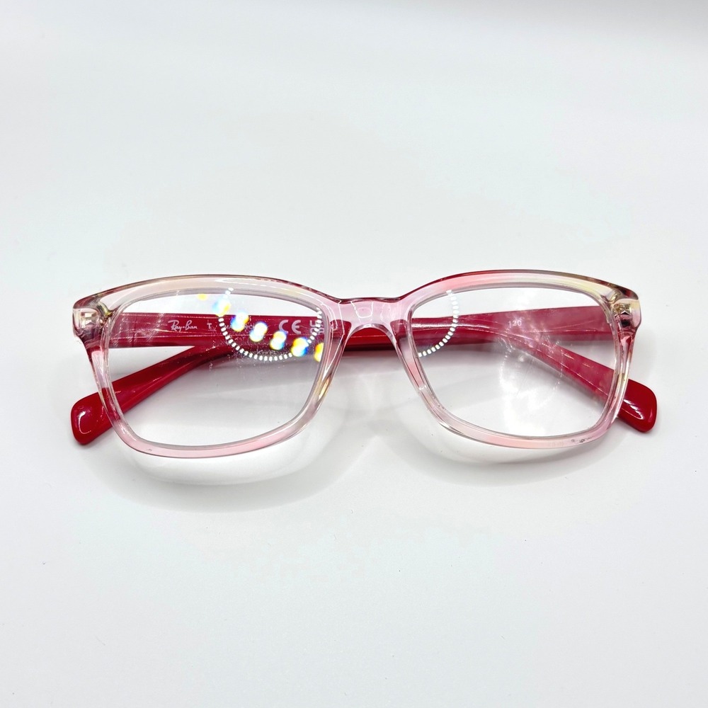 Ray-Ban Kids Pink Crystal‎ Rectangular Eyeglasses Frames RB 1591 3806 48-16-130